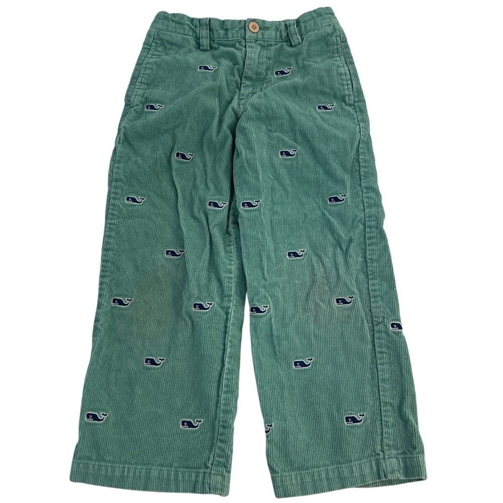 Vineyard Vines Green Corduroy All over print kids 5 pants bottoms adjustable